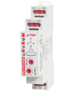 Przekaźnik do nadzoru napięcia AC w sieci 3-fazowej 3 (N) - 400/230 V wyjście  - 1 zestyk przełączny napięcie znamionowe...