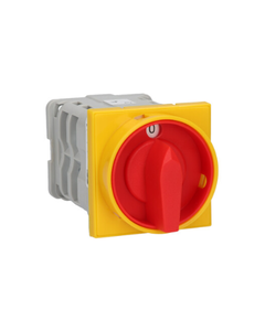 Łącznik krzywkowy 40A 0-1 mocowany do pulpitu żółto-czerwony z czołem zamykanym ŁK40-2.8211\P08