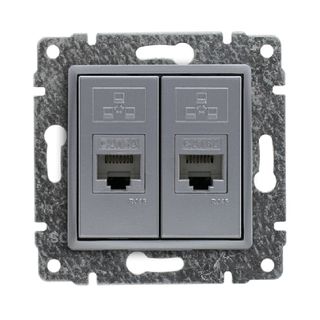 VENA Gniazdo komputerowe podwójne 2xRJ45 aluminium 514067