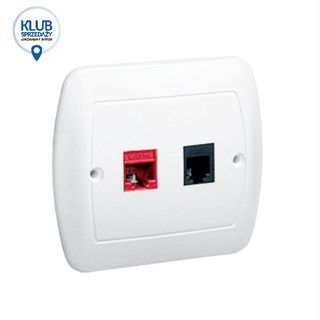 SIMON AKORD Gniazdo komputerowe RJ45 kategoria 5e + telefoniczne RJ11 BIAŁE AF5T/11