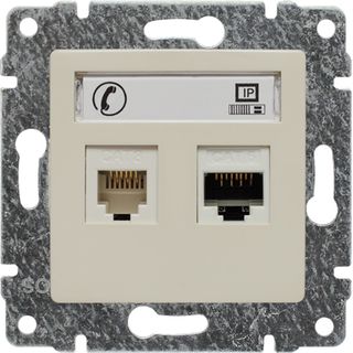 VENA Gniazdo telefoniczno-komputerowe krem 510369