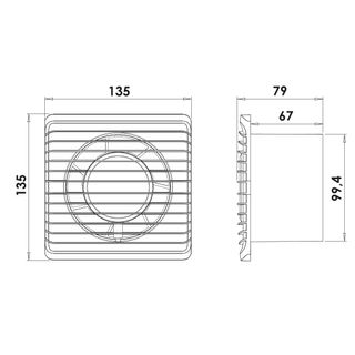 Wentylator domowy ścienny Planet Energy fi.100 TS z wyłącznikiem czasowym 01-092