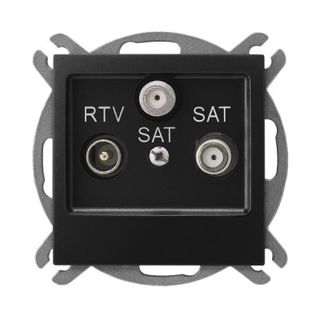 IMPRESJA Gniazdo RTV-SAT z dwoma wyjściami SAT czarny metalik GPA-Y2S/m/33