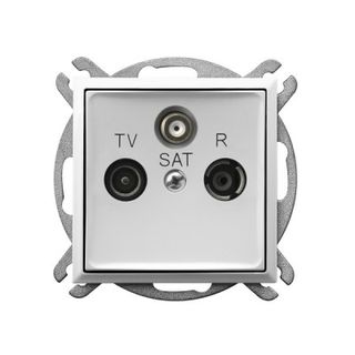 ARIA Gniazdo RTV-SAT przelotowe biały GPA-USP/m/00