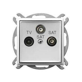 ARIA Gniazdo RTV-SAT z dwoma wyjściami SAT biały GPA-U2S/m/00